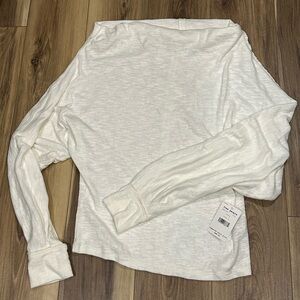 Free People ivory oversized off shoulder sweater NWT